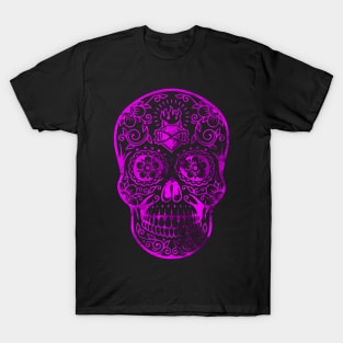 PURPLE MEXICAN LATINO SCULL DESIGN T-Shirt